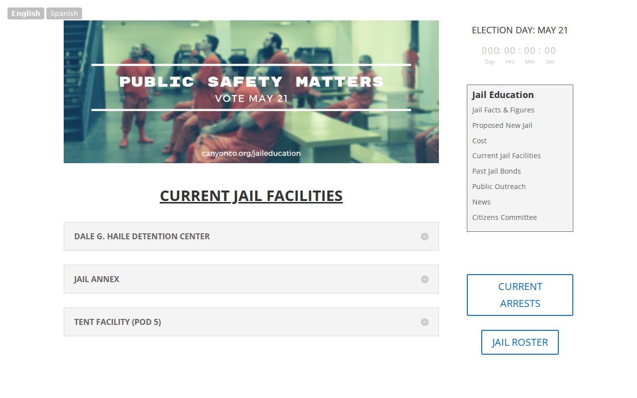 Caldwell criminal booking records and Canyon County jail facilities