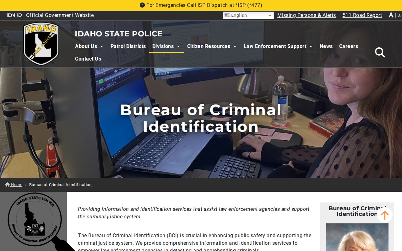 Idaho BCI repository for Canyon County criminal history