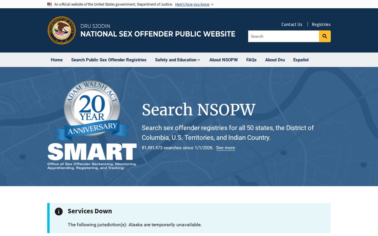 National registry supplement for a Canyon County sex offender check